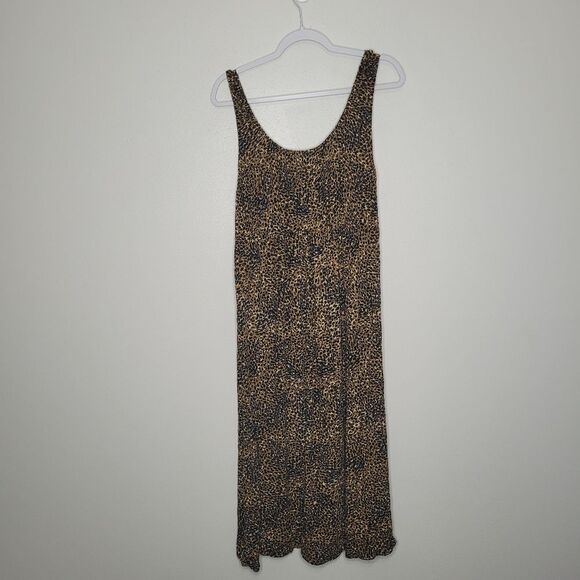 Old Navy Cheetah Animal Print Midi Soft Crepe Tie Front Dress Size Xl - Picture 4 of 9